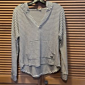 Roxy Hi Lo Striped Hoodie, Size XS
